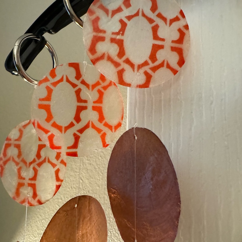 Natural Capiz Shell Door Curtain (Set of 8), Orange, Red, Yellow, Brown, White - Picture 12 of 14